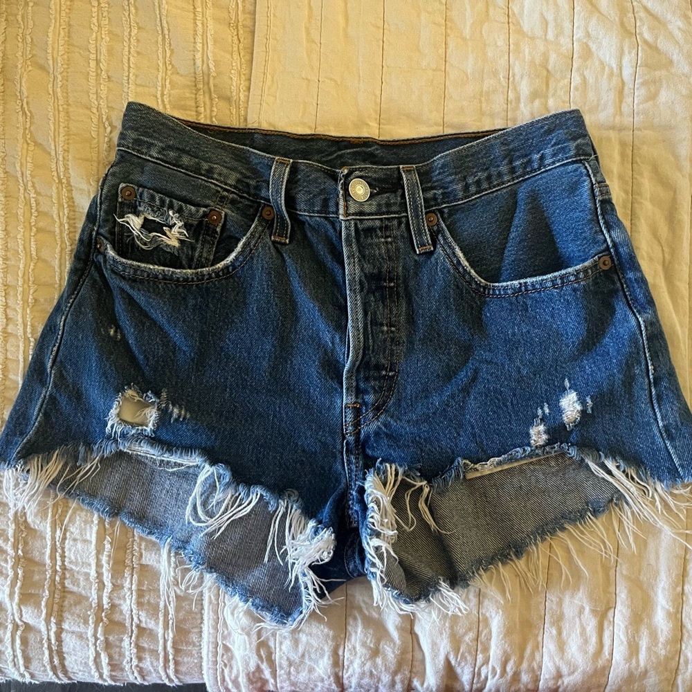 Levi 501 blue jean shorts